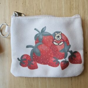 Strawberry Print Coin Pouch